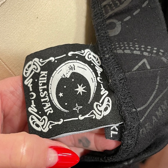 Killstar Black Maxi Skirt with Occult Patterns - Picture 7 of 9